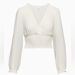 Aritzia Wilfred Wistful Blouse in Pink